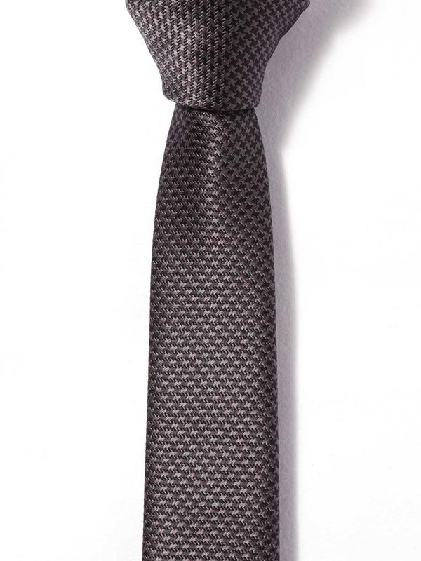 ZT-255 Structure Solid Dark Grey Polyester Tie