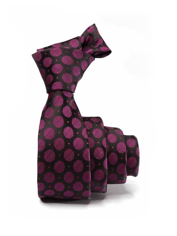 Dots Purple Polyester Skinny Tie