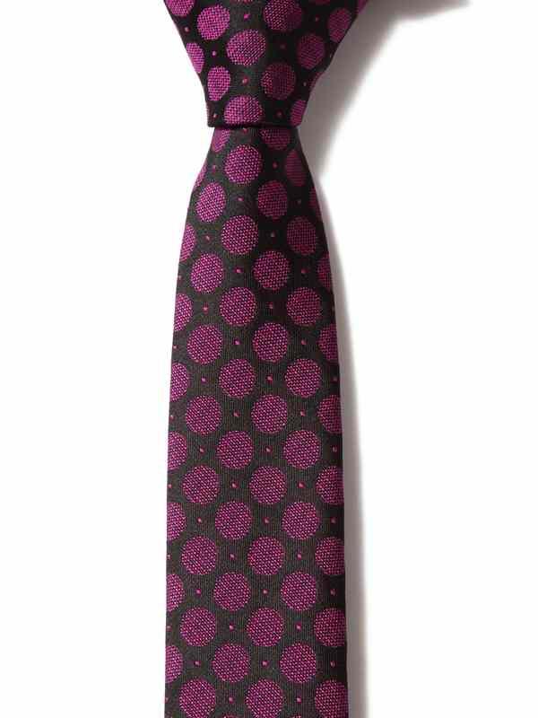 Dots Purple Polyester Skinny Tie