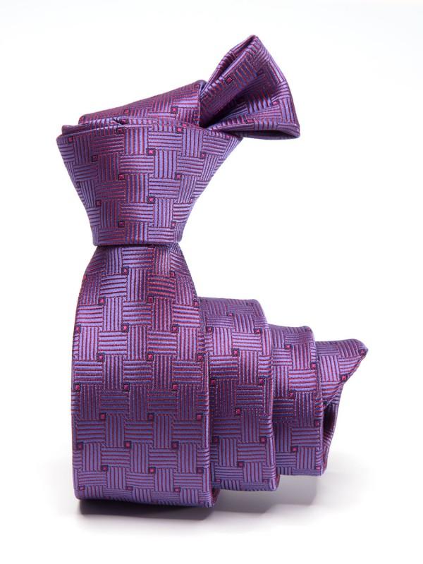 Structure Solid Purple Polyester Skinny Tie