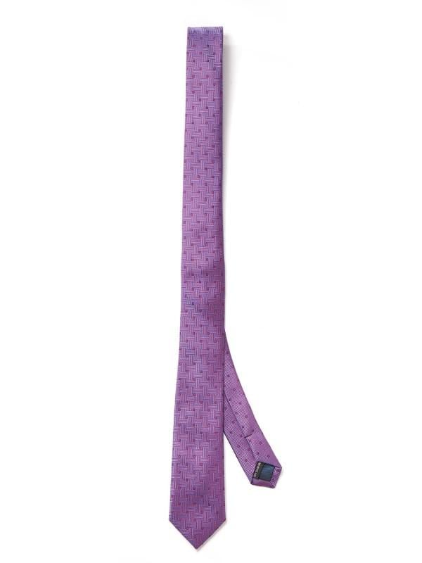 Structure Solid Purple Polyester Skinny Tie
