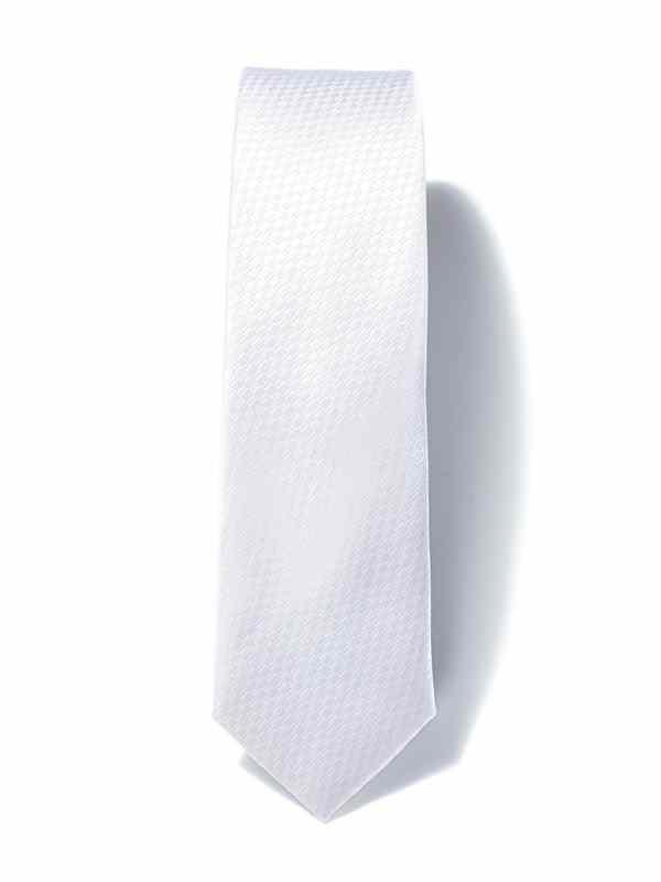 Structure Solid White Polyester Tie