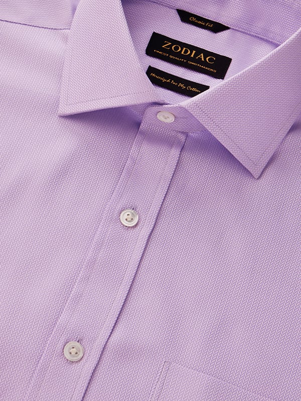 Antonello Lilac Solid Full Sleeve Single Cuff Classic Fit Classic Formal Cotton Shirt