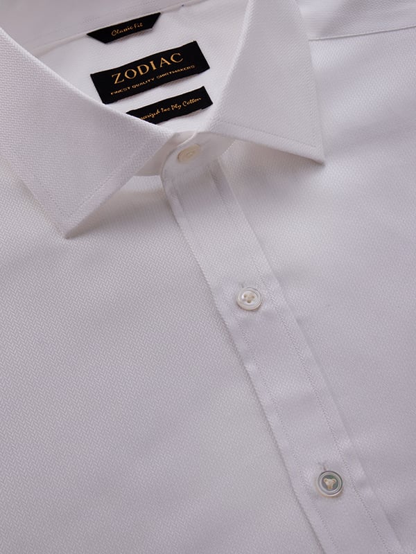 Antonello White Solid Full Sleeve Single Cuff Classic Fit Classic Formal Cotton Shirt