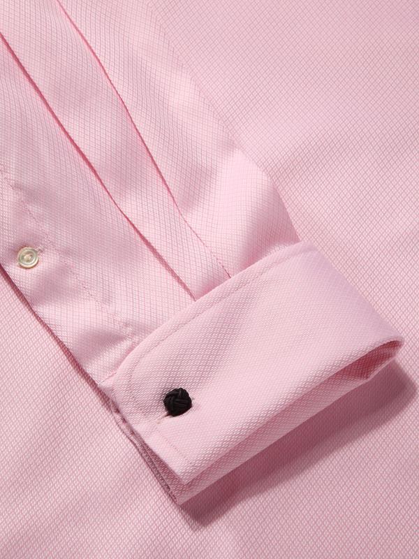 Antonello Pink Solid Full sleeve single cuff Tailored Fit Classic Formal Cotton Shirt