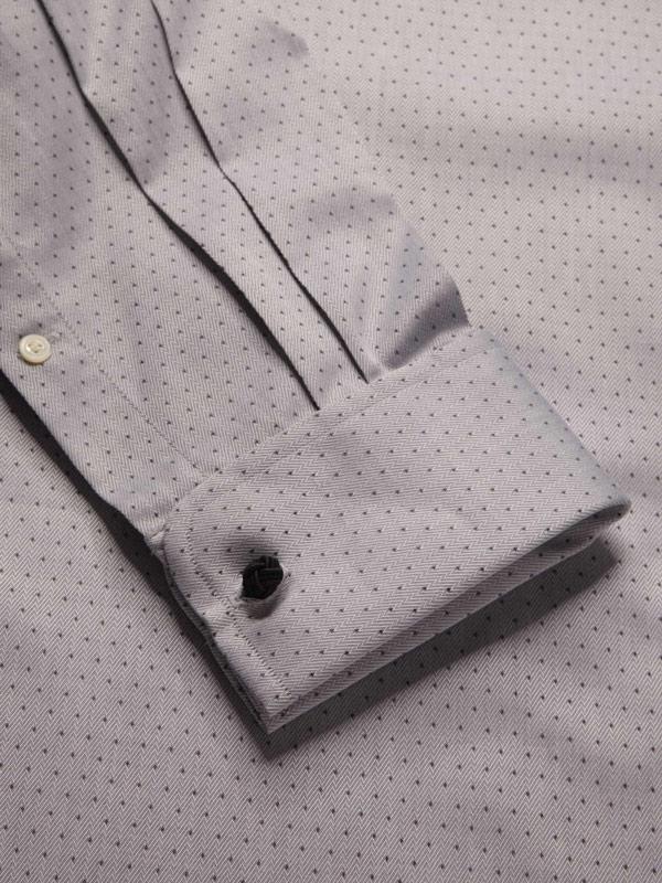 Antonello Light Grey Solid Full sleeve double cuff Tailored Fit Classic Formal Cotton Shirt