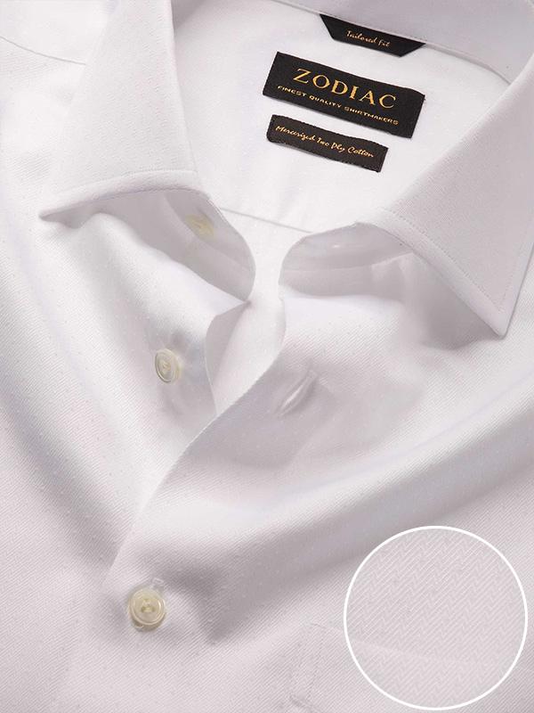 Antonello White Solid Full sleeve single cuff Tailored Fit Classic Formal Cotton Shirt