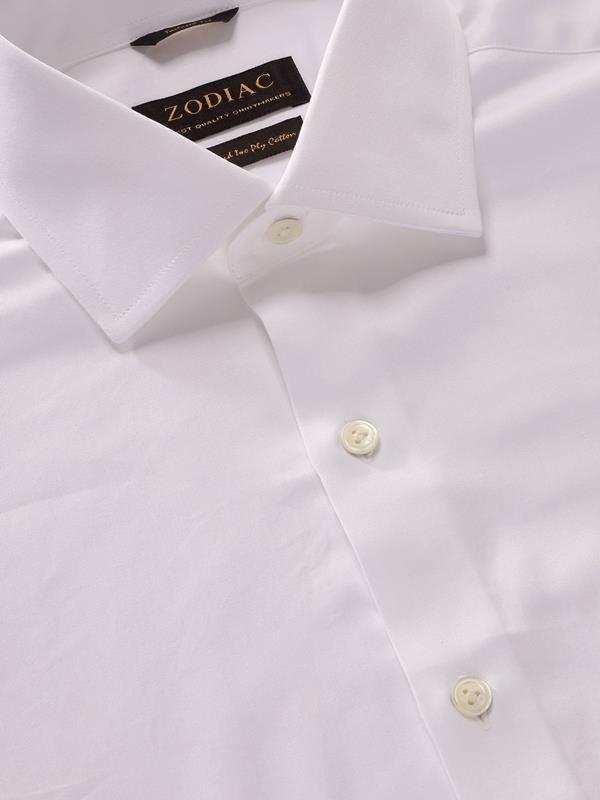 Antonello White Solid Full sleeve single cuff Tailored Fit Classic Formal Cotton Shirt