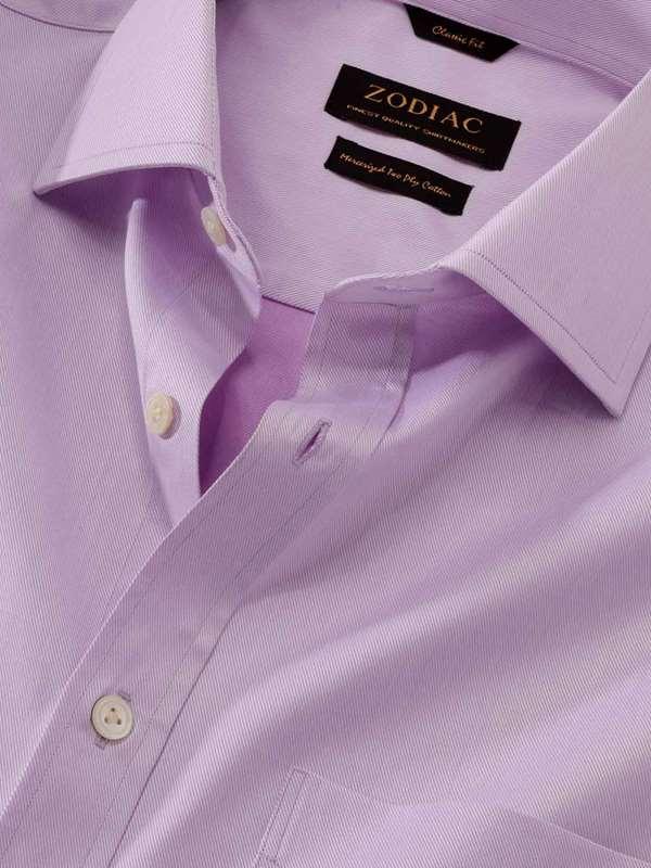Antonello Lilac Solid single cuff Classic Fit Classic Formal Cotton Shirt