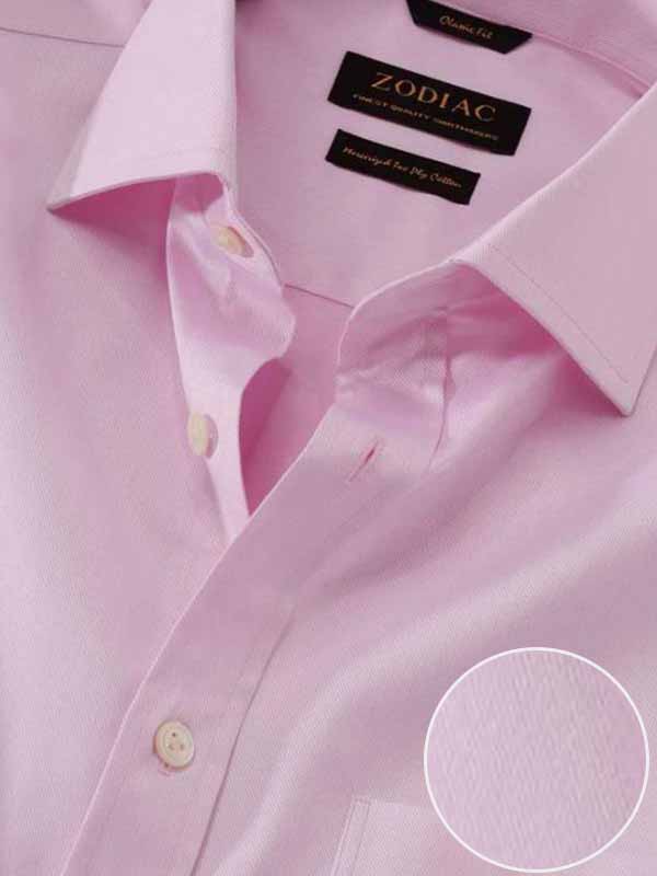 Antonello Pink Solid Full sleeve single cuff Classic Fit Classic Formal Cotton Shirt