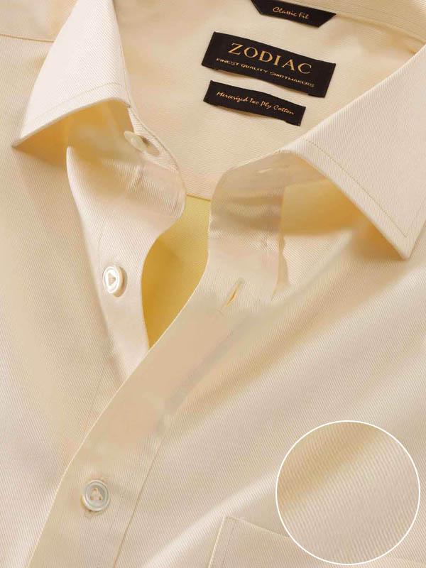 Antonello Yellow Solid Full sleeve single cuff Classic Fit Classic Formal Cotton Shirt