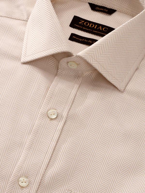 Antonello Sand Solid Full sleeve single cuff Classic Fit Classic Formal Cotton Shirt