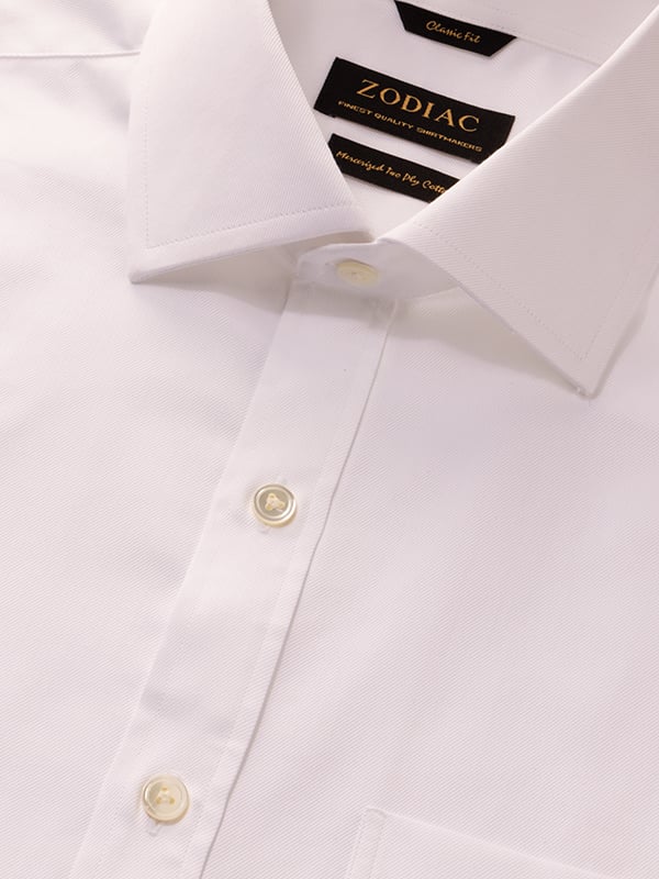 Antonello White Solid Full Sleeve Double Cuff Classic Fit Classic Formal Cotton Shirt