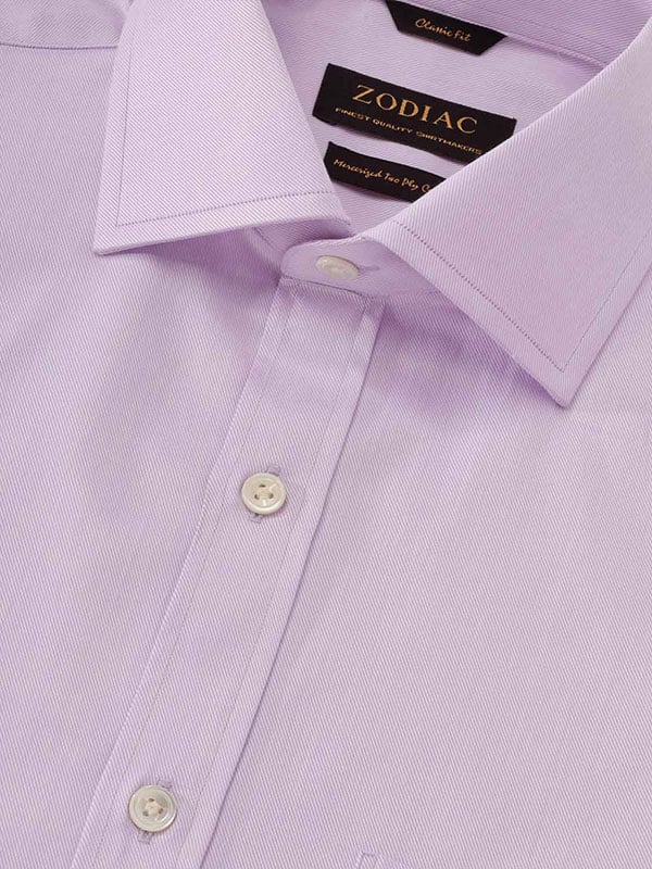 Antonello Lilac Solid Full sleeve single cuff  Classic Formal Cotton Shirt