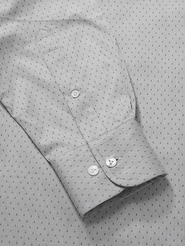Antonello Light Grey Solid Full Sleeve Single Cuff Classic Fit Classic Formal Cotton Shirt