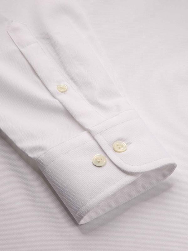 Arezzo White Solid Full sleeve single cuff Classic Fit Classic Formal Cotton Shirt