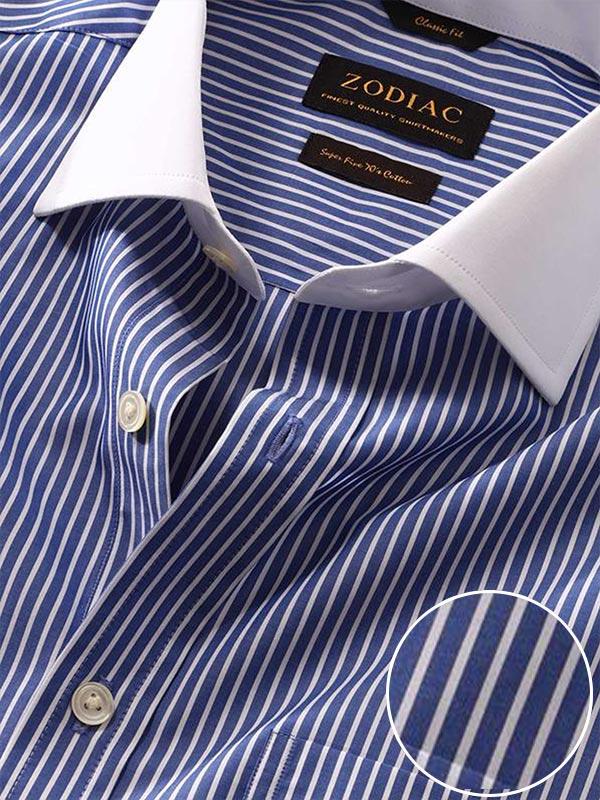 Bankers Ink Striped Full sleeve double cuff Tailored Fit Classic Formal Cotton Shirt