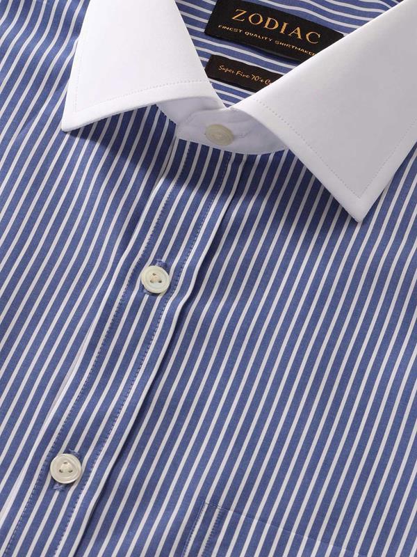 Bankers Ink Striped Full sleeve double cuff Classic Fit Classic Formal Cotton Shirt