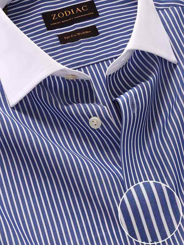 Bankers Ink Striped Full sleeve single cuff Classic Fit Classic Formal Cotton Shirt