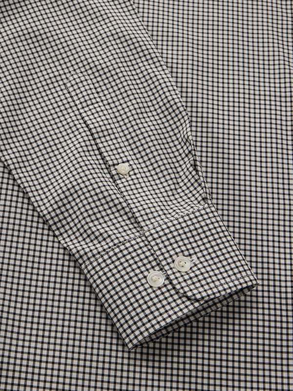 Barboni Black & White Check Full Sleeve Single Cuff Tailored Fit Classic Formal Cotton Shirt