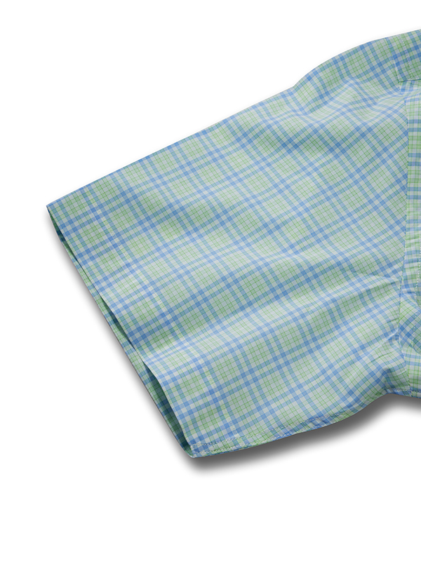 Barboni Green Check Half Sleeve Classic Fit Classic Formal Cotton Shirt