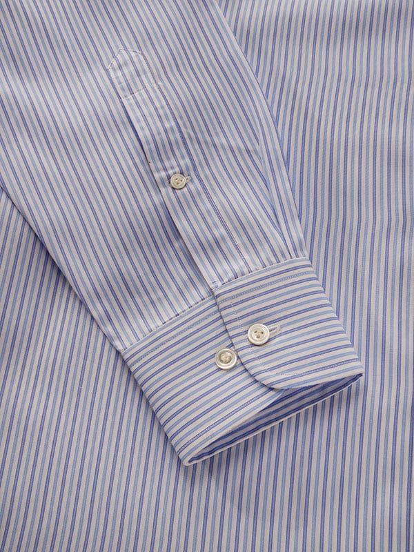 Barboni Sky Striped Full Sleeve Single Cuff Classic Fit Classic Formal Cotton Shirt