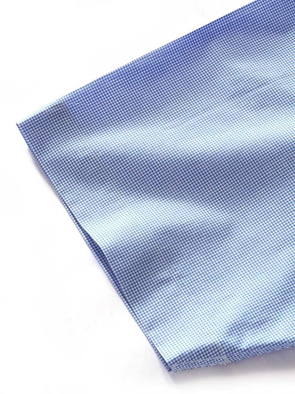 Barboni Blue Check Half sleeve Classic Fit Classic Formal Cotton Shirt