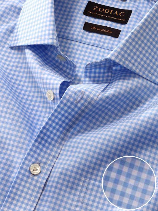 Barboni Sky Check Full sleeve single cuff Classic Fit Classic Formal Cotton Shirt