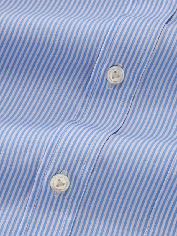 Barboni Sky Striped Full sleeve single cuff Classic Fit Formal Cotton Shirt