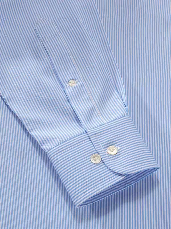 Barboni Sky Striped Full sleeve single cuff Classic Fit Formal Cotton Shirt