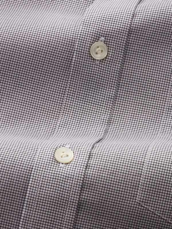 Barboni Light Grey Check Full sleeve single cuff Classic Fit Classic Formal Cotton Shirt