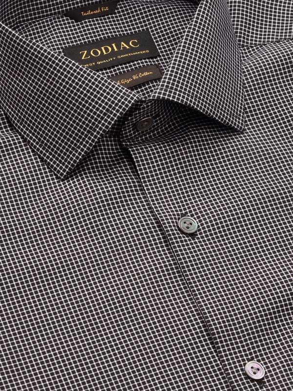Barboni Black & White Check Full sleeve single cuff Tailored Fit Classic Formal Cotton Shirt