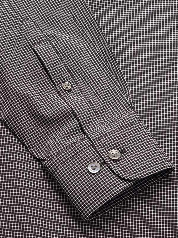 Barboni Black & White Check Full sleeve single cuff Tailored Fit Classic Formal Cotton Shirt