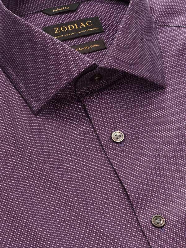Barolo Purple Solid Full sleeve single cuff Tailored Fit Semi Formal Dark Cotton Shirt