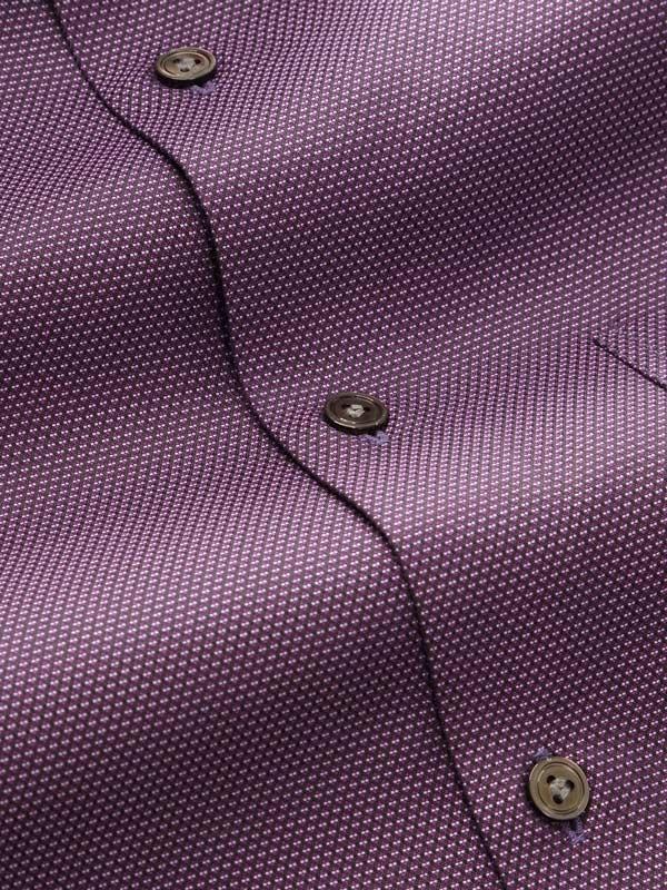 Barolo Purple Solid Full sleeve single cuff Tailored Fit Semi Formal Dark Cotton Shirt