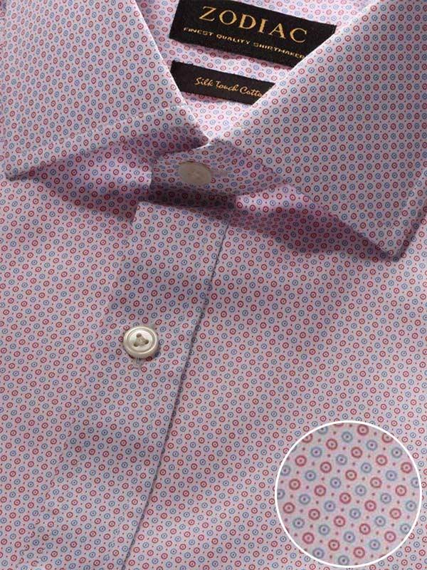 Bassano Pink Printed Full sleeve single cuff Classic Fit Classic Formal Cotton Shirt