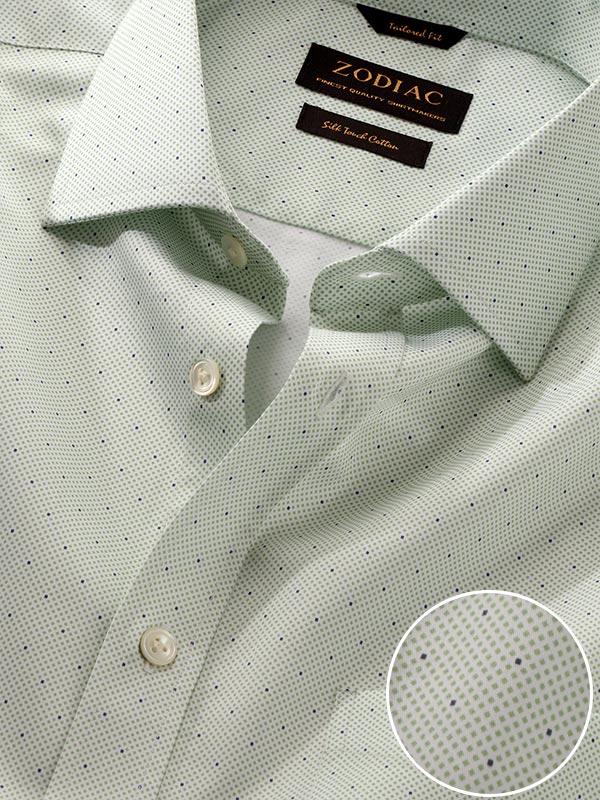 Bassano Mint Printed Full sleeve single cuff Classic Fit Classic Formal Cotton Shirt