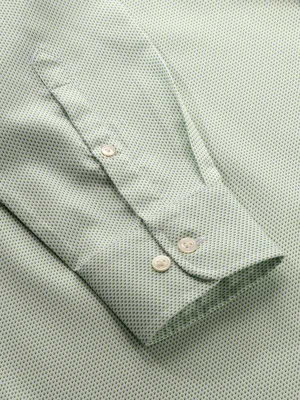 Bassano Mint Printed Full sleeve single cuff Tailored Fit Classic Formal Cotton Shirt
