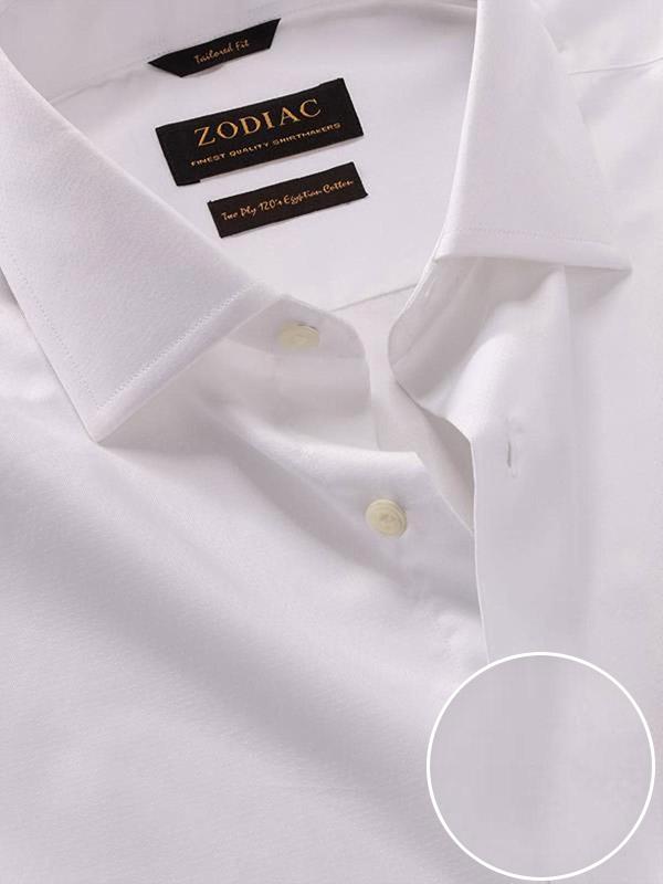 Bertolucci White Solid Full sleeve single cuff Tailored Fit Classic Formal Cotton Shirt