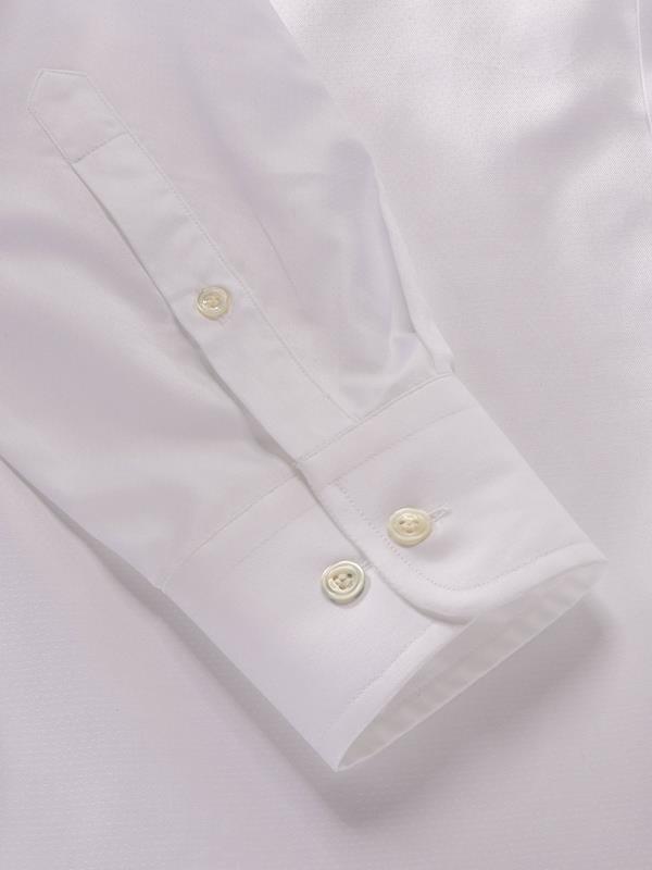 Bertolucci White Solid Full sleeve single cuff Tailored Fit Classic Formal Cotton Shirt