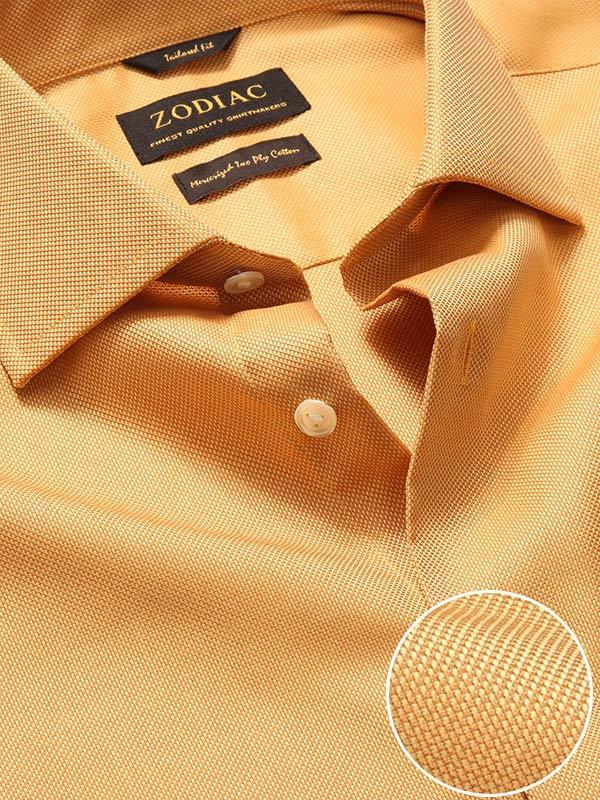 Marzeno Tangerine Solid Full sleeve single cuff Tailored Fit Semi Formal Dark Cotton Shirt