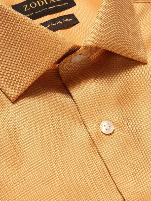 Marzeno Tangerine Solid Full sleeve single cuff Tailored Fit Semi Formal Dark Cotton Shirt