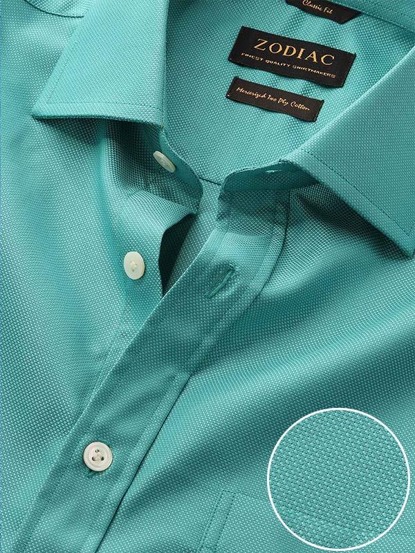Marzeno Aqua Solid Full sleeve single cuff Classic Fit Semi Formal Dark Cotton Shirt