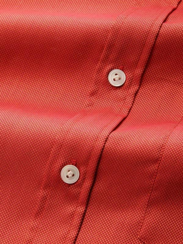Marzeno Rust Solid Full sleeve single cuff Classic Fit Semi Formal Dark Cotton Shirt