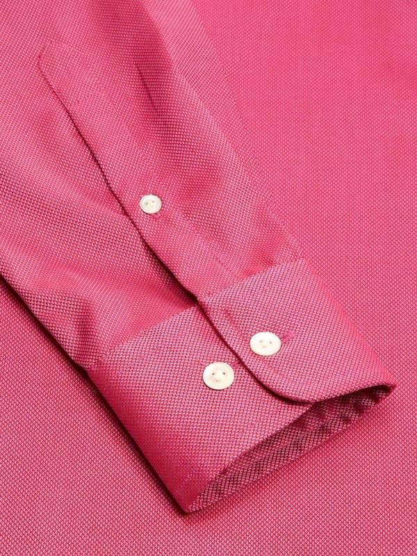 Marzeno Dark Pink Solid Full sleeve single cuff Tailored Fit Semi Formal Dark Cotton Shirt