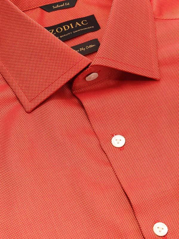 Marzeno Rust Solid Full sleeve single cuff Tailored Fit Semi Formal Dark Cotton Shirt