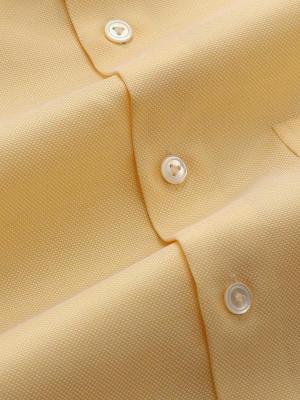 Marzeno Yellow Solid Full sleeve single cuff Tailored Fit Semi Formal Dark Cotton Shirt