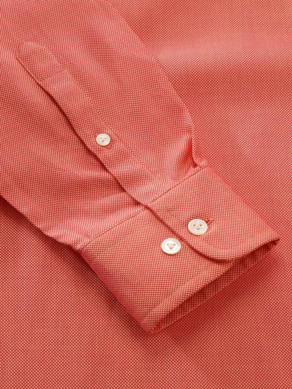 Marzeno Orange Solid Full sleeve single cuff Tailored Fit Semi Formal Cut away collar Dark Cotton Shirt