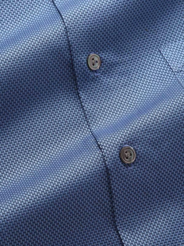 Bruciato Blue Solid Full sleeve single cuff Tailored Fit Semi Formal Dark Cotton Shirt