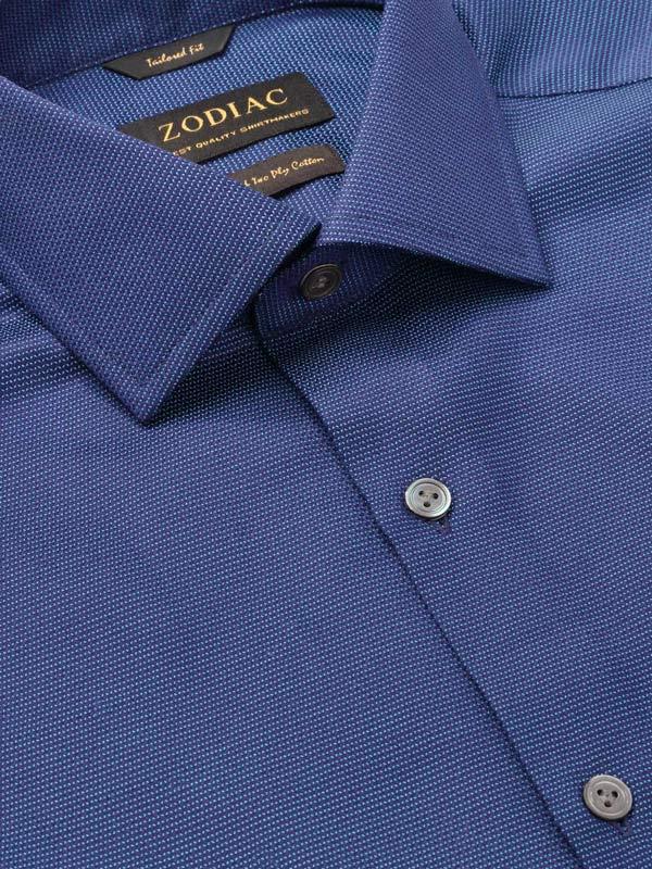 Bruciato Navy Solid Full sleeve single cuff Tailored Fit Semi Formal Dark Cotton Shirt